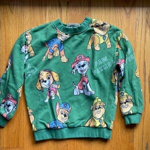 H&M Paw Patrol Green Sweatshirt with Playful Dog Print